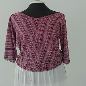 Loft maroon striped size M top
